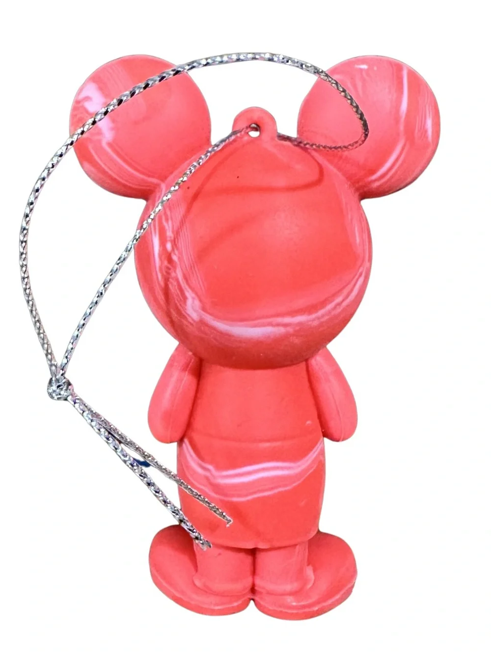Hallmark Mickey Mouse Heart Hands Disney Ornament Rubber Silicone Red Marble